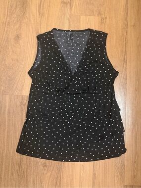 Maurices Polka Dot Wrap Top with Layered Ruffles